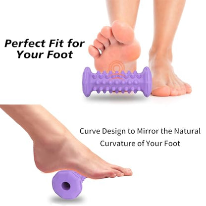 Purple Foot Massager Roller for Plantar Fasciitis, Arch & Heel Pain Relief - color: Purple Combination