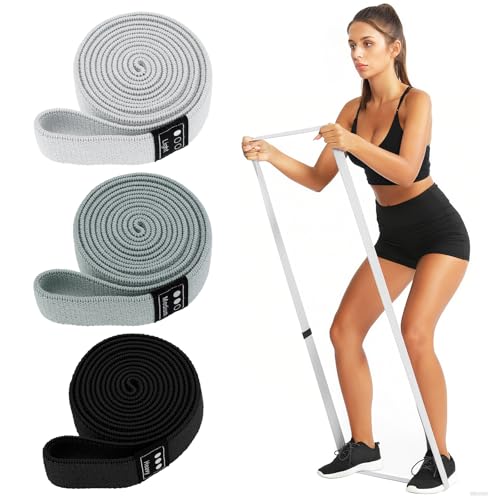 3-Pack Cloth Fabric Resistance Bands for Home Workout - color: Light Gray,Dark Gray,Black