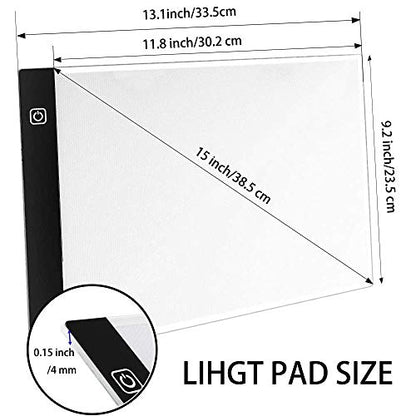 A4 Light Pad for Diamond Painting, Diamond Art Light Board, USB Powered | Led Light with 3 Level Brightness Apply to 5D Diamonds Art Craft, Sketching, Animation,Weeding Vinyl - size: A4
