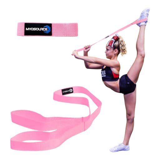 Myosource Kinetic Bands Cheerleading Flexibility Stunt Strap - Improve Stretching and Stunts for Cheer Dance Gymnastics & Physical Therapy – Stocking Stuffers Present for Kids Girls Adults - 12 Colors - color: Blush