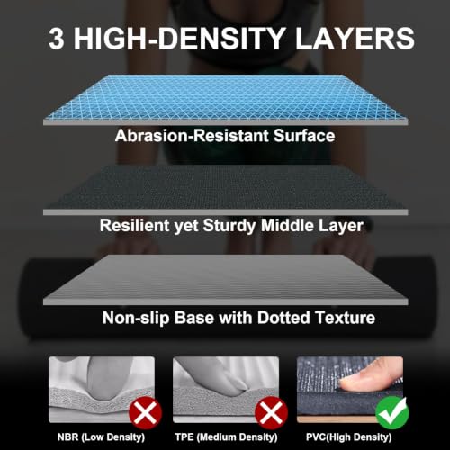 Large Exercise Mat 8'x5'|12'x6'|10'x6'|6'x4'|6'x2' Workout Mat for Home Gym Mats Exercise Heavy Duty Gym Flooring Fitness Mat Large Yoga Mat Cardio Mat for Weightlifting, Jump Rope, MMA, Shoe-Friendly - color: Dark10'x6'