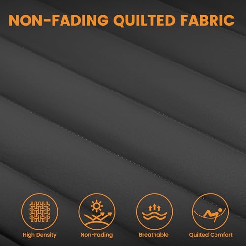 Lazy Daze 12 FT Double Quilted Hammock with Spreader Bar for Outside, Gray | 2 Person Heavy Duty Hammock with Detachable Pillow and Carabiners for Outdoor Backyard Poolside, 450lbs Weight Capacity - color: Dark Gray