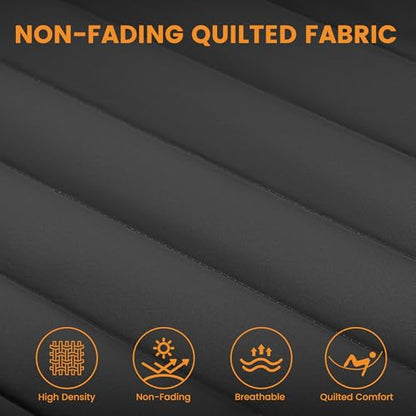 Lazy Daze 12 FT Double Quilted Hammock with Spreader Bar for Outside, Gray | 2 Person Heavy Duty Hammock with Detachable Pillow and Carabiners for Outdoor Backyard Poolside, 450lbs Weight Capacity - color: Dark Gray