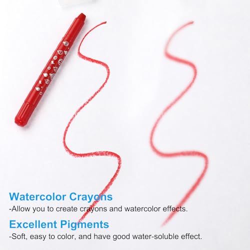 PATIKIL Gel Crayons, 3PCS Watercolor Crayons Silky Water Soluble Twist Bulk for Artists Coloring Drawing Painting, Deep Red Crayon - color: Deep Red