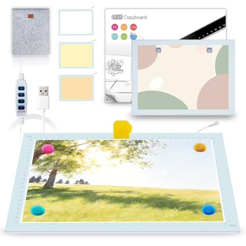 A4 LED Copy Board Light Tracing Box，Trace Light Pad for Tattoo Transferring, Drawing, Streaming, Sketching, Animation, Stenciling，USB LED Light Board for Diamond Painting - size: 13.58"L x 10.04"W x 0.3"H