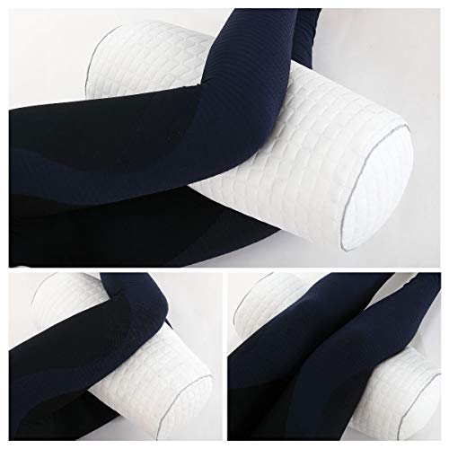 Kingnex Cylinder Bolster Roll Pillow for Sleeping on Back or Side 20x8 - size: 20 x 8"