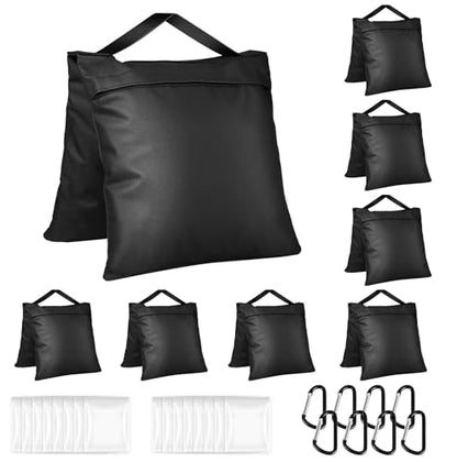 8 Pack Sand Bags Weight Bags, Heavy Duty Sandbags for Patio, Tripod - color: Black, size: 8 PCS
