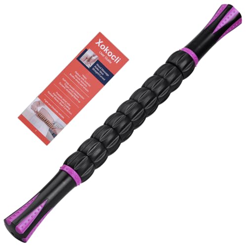 Muscle Roller Deep Tissue Massage Stick Cellulite Roller Fascia Blaster Lymphatic Drainage Massager for Muscle Soreness Tightness Physical Therapy(Purple Black) - color: Purple Black