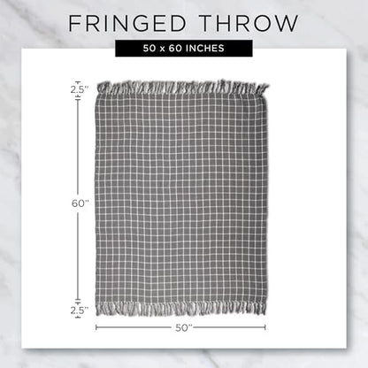 DII Herringbone Striped Collection Cotton Throw Blanket, 50x60, Aqua - color: Aqua, size: 50x60"