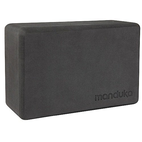 Manduka Foam Yoga Block - Recycled EVA Foam Block with Ergonomic Support, Yoga Equipment, Home Gym Accessory, & Pilates Tool, Lightweight for Travel, High Density, Comfortable Edges - color: Thunder Grey