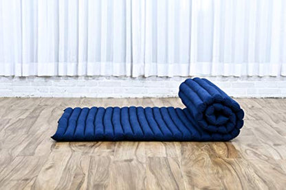 Leewadee Thai Roll Mat 75 x 28 inches Kapok Firm - color: Cl44 - Blue, size: M: 75x28"