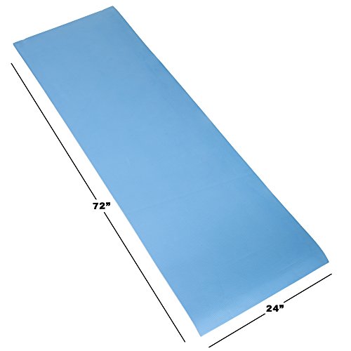 Thick Yoga Mat - Double Sided 1/2-Inch Workout Mat - 72x24-Inch Exercise Mat for Home Gym Fitness or Pilates with Carrying Strap by Wakeman - color: BLUE