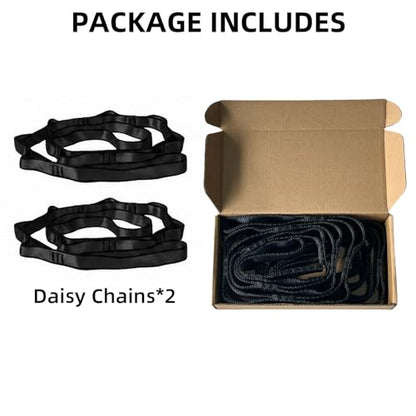 Aerial Yoga Daisy Chains,SGS Certified, 1.1m Aerial Straps 2PCS | 7885 lbs Breaking Load Extension Daisy Loops,3.6ft Adjustable Straps for Aerial Silks, Lyra Hoop,Trapeze & Yoga Hammock Swing