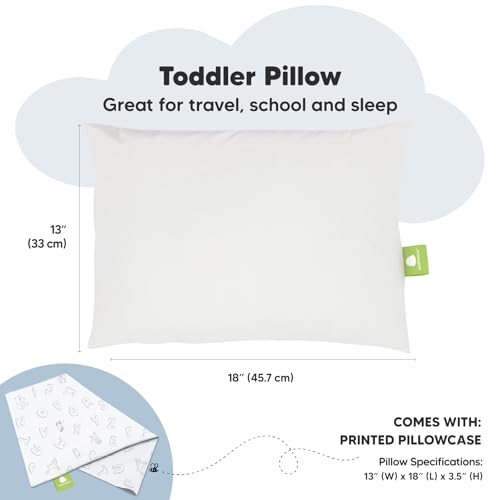 Toddler Pillow with Pillowcase, 13x18 My Little Dreamy Pillow (ABC Land) - color: Abc Land