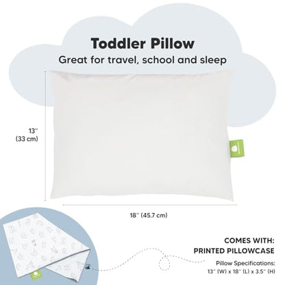 Toddler Pillow with Pillowcase, 13x18 My Little Dreamy Pillow (ABC Land) - color: Abc Land