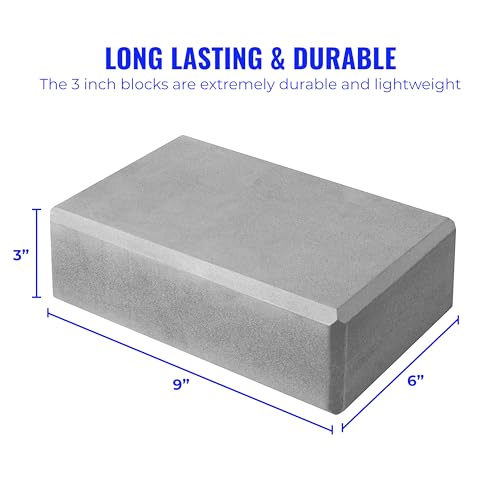 3in Foam Bulk Yoga Blocks, 10 Pack - color: Cool Gray