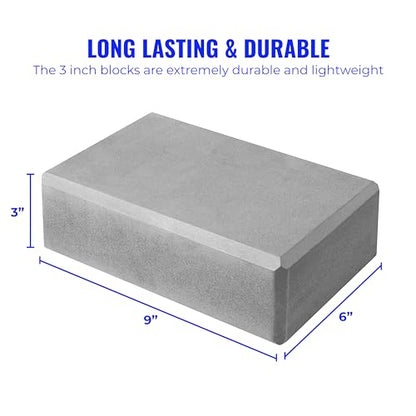 3in Foam Bulk Yoga Blocks, 10 Pack - color: Cool Gray
