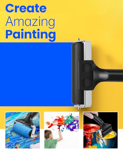 UCEC 4 Pack Brayer Rollers Rubber Ink Roller for Printmaking DIY 2.4"-7.9" | Brayer Roller for Gluing, Diamond Painting & Block Printing, Durable Rubber Ink Rollers in 2.4", 4", 5.9" & 7.9" for Crafting - color: 2.4+4+5.9+7.9 Inch-Black