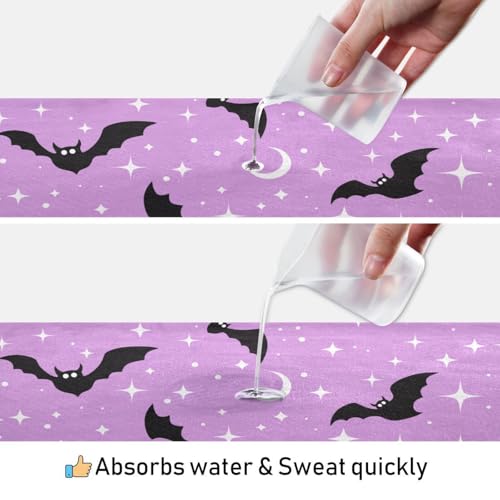 Yoga Mat Towel Halloween Bats Moons, 73" x 27" - color: Halloween Bats Moons