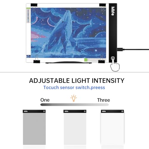 B4 LED Light Pad - Upgraded Diamond Art Light Box Dimmable Tracing Light Board, Sketching, Animation, Drawing Light Box with 4 Fasten Clips - style: B4