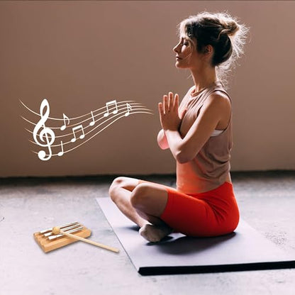 Meditation Trio Chimes, Three Tone Solo Percussion Instrument Hand Bell, Silver (7") Musically Tuned – Great for Mindfulness, Yoga, Prayer, Eastern Energy, Relaxation, and Sound Healing Gift