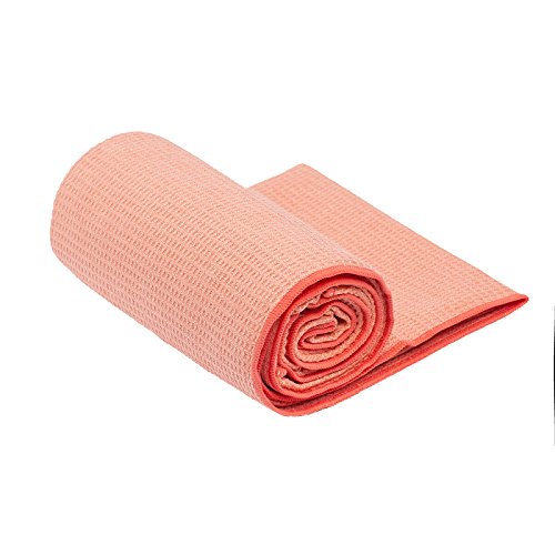 Shandali Hot Yoga Towel - Mat-Sized, Microfiber, Super Absorbent, Anti-Slip, Injury Free, 24" x 72" - Best Bikram Yoga Towel - Exercise, Fitness, Pilates Gear - color: Lotus Pink