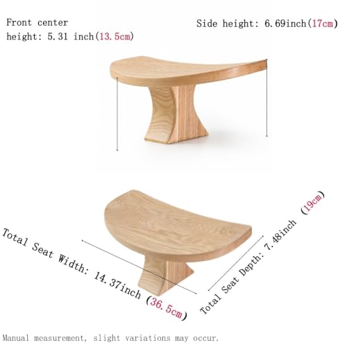Seiza stool，Kneeling stool for meditation，Single Pedestal Meditation Stool for Ankle Space, Solid Ash Wood Ergonomic Seiza Chair for Yoga & Zen, Posture Support Seat, No Assembly Meditation Bench - color: Natural
