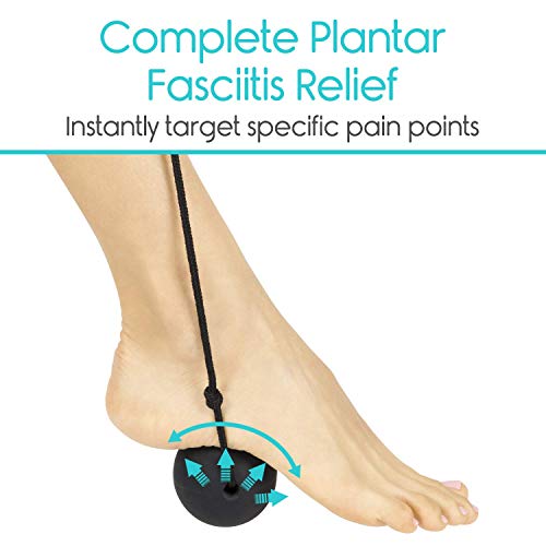 Vive Plantar Fasciitis Relief Lacrosse Ball – Massage Roller for Feet - Deep Tissue Trigger Point Massager Set for Arch Pain, Myofascial Release - Reflexology Muscle Knot Massager for Women, Men
