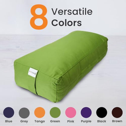 Pranayama Yoga Bolster Meditation Pillow - color: Green, size: Rectangular 28" x 12" x 8"