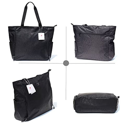 ESVAN Yoga Mat Bag Yoga Tote Carrier Shoulder Bag Carryall Tote for Office,Yoga,Pilates,Travel,Beach and Gym - color: A Black