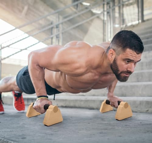 Parallettes Bars - Wooden Calisthenics Equipment for Handstand Training, Push Up Bars & Calisthenics Bar - Handstand Blocks and Pushup Handles for Men - size: 20cm