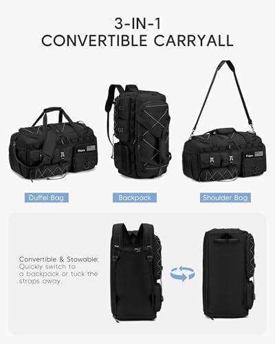Tactical Gym Bag for Men Women Carry On Luggage 22x14x9 Airline Approved - color: Khaki, size: Large