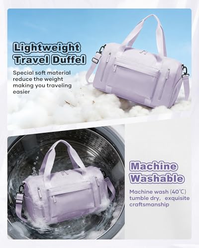 Gym Bag for Women with Shoes Compartment Travel Duffel Bag Purple - color: J3-Purple