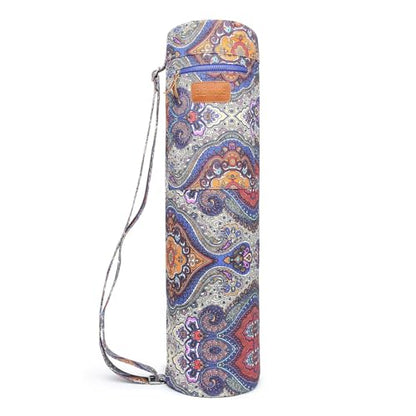Yoga Mat Bag for Women & Men, Full-Zip Canvas Pilates Bag with Pockets | Lightweight Yoga Mat Carrier with Adjustable Shoulder Strap, Fits 1/4 & 1/3 Inch Thick Mats, for Studio Gym Travel Workout - color: Celestial