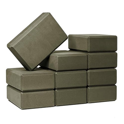 3in Foam Bulk Yoga Blocks, 10 Pack - color: Olive Green