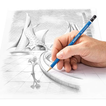 STAEDTLER Mars Lumograph 13pc Drawing Pencils & Eraser Set: 12 Hardness Grades 8B-2H, Mars Plastic Eraser, Pre-sharpened, Art Supplies for Drawing, Shading, Drafting & Illustrating, All Skill Levels - style: 12 Pack w Eraser