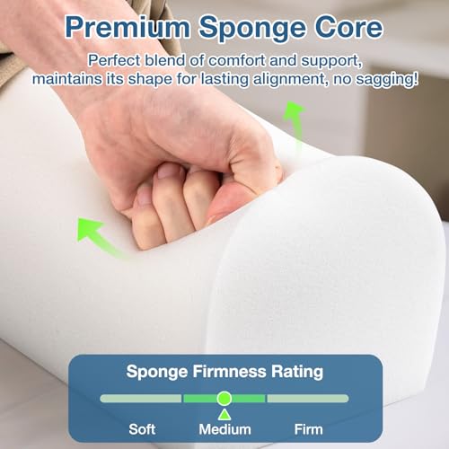 3/4 Round Massage Bolster, PU Leather Bolster Pillow for Legs, Blue | 26x6x6 inch Leg Bolster for Massage Table with Strap Handle, Physical Therapy Bolsters Under Back Knee Ankles Pain Relief - color: 3/4 Round - Blue
