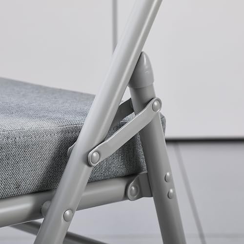 Padded Folding Chairs with Thick Cushion, 2 Pack Grey - color: Grey 2 Pack