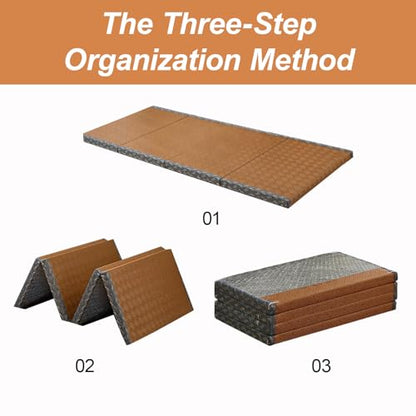 Japanese Tatami Mat, Tatami, Rug, Foldable Mattress, Roll up Rug, Japanese Floor Mattress, Floor Sleeping Japanese Futon Mattress, Meditation Yoga, Zen - size: Brown-90×200×3.5cm