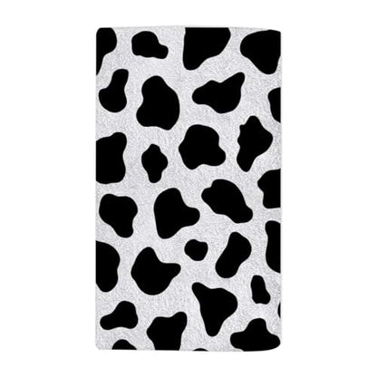 Cute White Cow Beach Towel Farm Cow Skin Black Spots Face Towels Suit Travel Sports Pool Swimming Bath Camping Spa Gym Yoga,15x30 Inch - color: White Cow