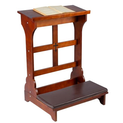 DoubleFill Wood Prayer Kneeler with Shelf and Cushion,Simple Style - color: Colorful, style: Simple Style