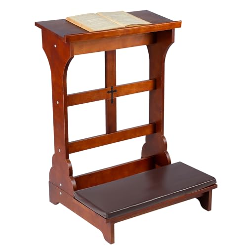 DoubleFill Wood Prayer Kneeler with Shelf and Cushion,Simple Style - color: Colorful, style: Simple Style