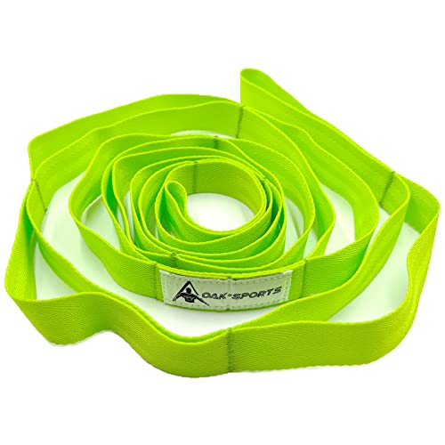 Stretching Strap Yoga Strap with Loops for Physical Therapy, Non-Elastic - color: Green