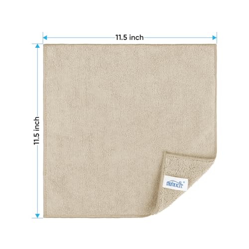 HOMEXCEL Brown Microfiber Cleaning Cloth, Microfiber Towels for Car, 12 PK | Lint Free Cleaning Rags for Household & Kitchen, Car Wash Towels for Detailing Drying, Scratch-Free, 11.5"X 11.5" - color: Brown