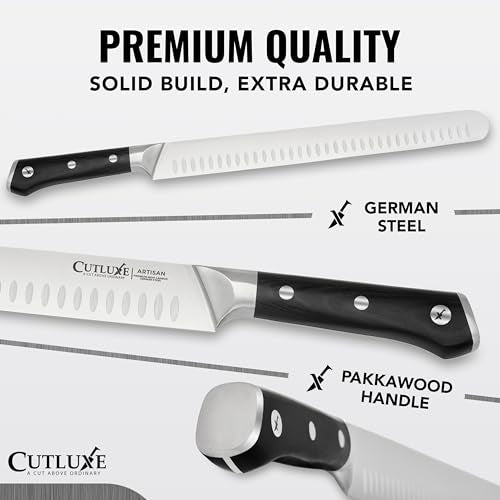 Cutluxe Carving Knife Set, Brisket Slicing & Boning Knife for Meat & BBQ | Razor Sharp German Steel, Full Tang Ergonomic Handle – Grilling Gift for Men, Artisan Series - size: 2 Pcs BBQ Set