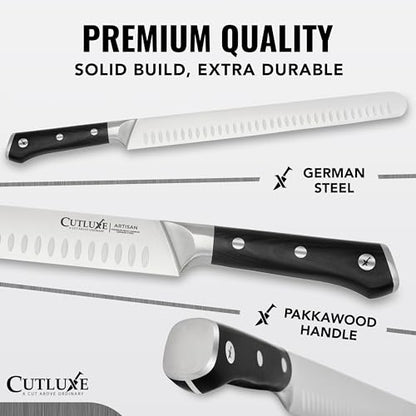 Cutluxe Carving Knife Set, Brisket Slicing & Boning Knife for Meat & BBQ | Razor Sharp German Steel, Full Tang Ergonomic Handle – Grilling Gift for Men, Artisan Series - size: 2 Pcs BBQ Set