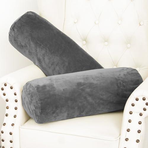 1 MIDDLE ONE Body Pillow, Memory Foam Body Pillows for Adults Sleeping, Decorative Bolster Pillow for Bed & Couch, Long Cylinder Tube Round Pillow, 24x7.87 Inches, Set of 2 (Light Grey) - color: Light Grey