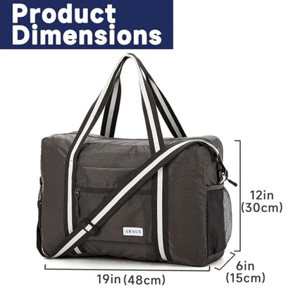 Arxus Carry On Travel Bag, Lightweight Foldable Packable Tote Bag 25L - color: Gray
