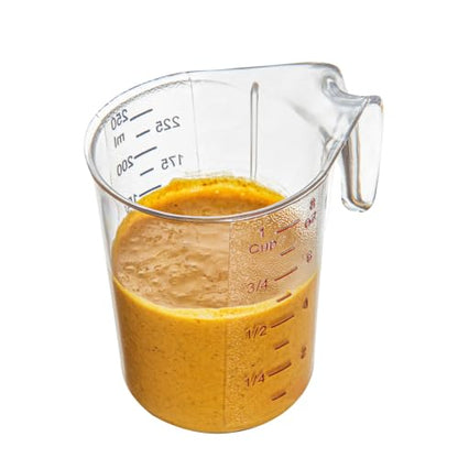 Restaurantware Clear Plastic Cup Measuring Cup, 3.8 x 3 x 3.8 In - size: 3.75" × 3.00" × 3.75"