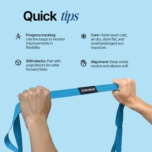 Yoga Straps with Loops | Exercise Straps | Non Elastic strap | Non Elastic Straps | Stretch Straps for Physical Therapy | Exercise Straps for Physical Therapy | Leg Stretch Strap | Yoga Straps for Stretching